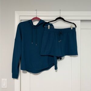 VS Teal Hoodie and Shorts Set